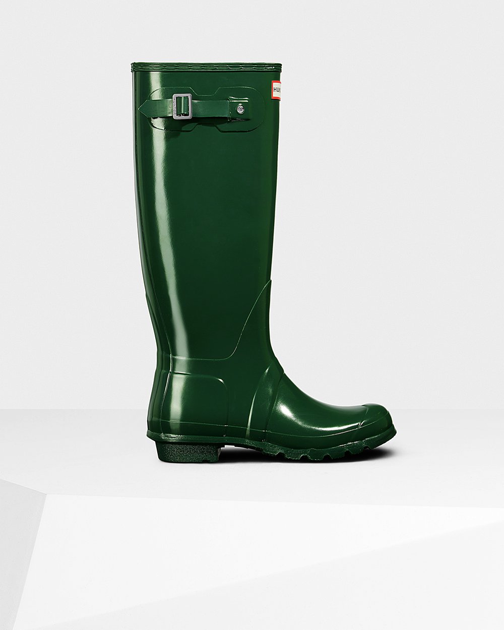 Womens Tall Rain Boots - Hunter Original Gloss (18XPARKVJ) - Green